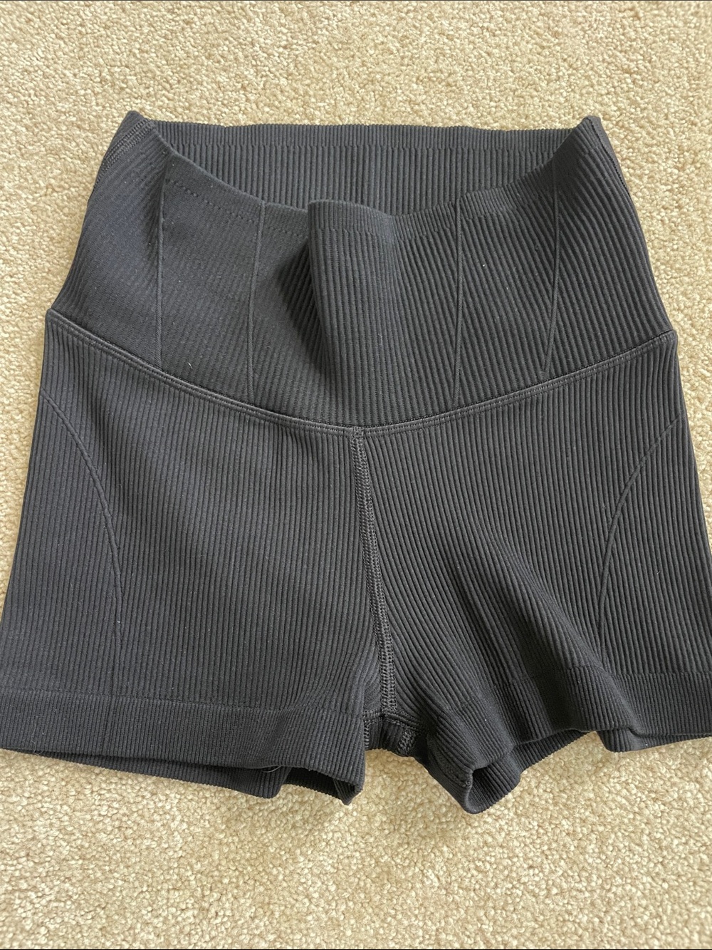 Offline by Aerie High-Waist Ribbed biker compression Shorts - black